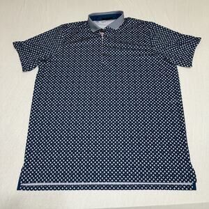 Greyson Golf Polo Shirt Men’s 2XL Navy Blue All Over Print Wolf Performance